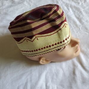 GOLD/BROWN CAP ASO OKE TRADITIONAL ASO EBI FOR MEN/YOUTHS/BOYS. SIZE 24 1/2.
